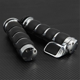 Motorcycle Handlebar Grips 1" 25mm Non-Slip Hand Grip for Motorcycles Cruisers Motor Bikes Choppers (Black-A)