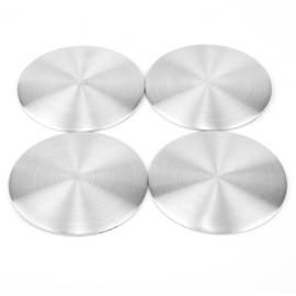 RTRHINOTUNING 4pcs 56mm/2.2in Wheel Center Caps Stickers Sliver Aluminum Alloy Anti-Rust Badge Emblems Decals
