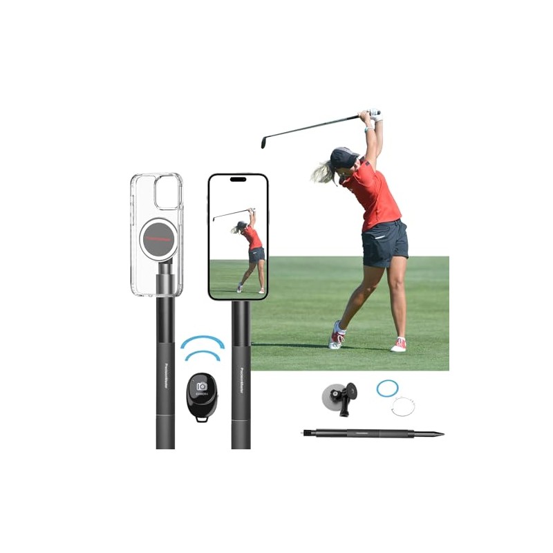 PrecisionMaster Golf Monopod Stick, Record Golf Swing with Magnetic Phone