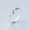Eiffy Zircon Jewish Star of David Ring for Women Simple