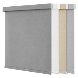 NUTRO CHILL Blackout Window Blinds Cordless, Spring System Window Shades with UV Protection Thermal Insulated Linen Fabric, Roller Blinds for Home Office(25''x72'', Grey)