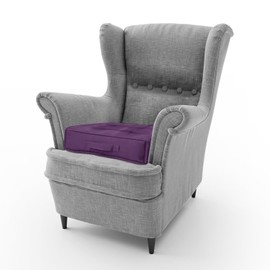 GC GAVENO CAVAILIA Booster Cushion 45x45 Cm Firm Dining Chair Large Cushions | 10Cm Thick Seat Cushions Pad Sofa Cushion Waterproof | Armchair Aubergine Booster Cushions For Adults Elderly