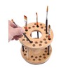 JackCubeDesign 360 Rotating Bamboo Watercolor Paint Brush Holder Water Coloring