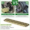 WEICHENGXIN Gold 525 X-Ring Chain 112 Links Motorcycle Chain with