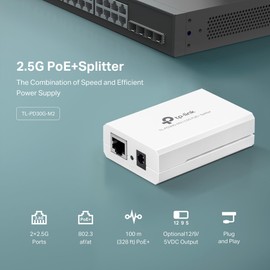 TP-Link TL-PD30G-M2 | 𝟮.𝟱𝗚 𝗣𝗼𝗘+ 𝗦𝗽𝗹𝗶𝘁𝘁𝗲𝗿 IEEE 802.3at/af | PoE to Non-PoE Adapter | Splits Power & Data up to 328ft | Plug & Play | UL Certified | 12V/9V/5V DC Output