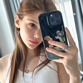 Subiceto 33Pcs Grunge Vintage Punk Necklace Jewelry Set Gothic Earrings Fairy Butterfly Boho Crystal Y2k Cross Pendent Butterfly Heart Choker Goth Stackable Knuckle Rings Adjustable