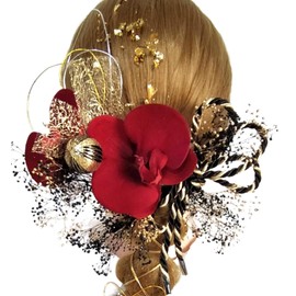 [Made in Japan, Made in Japan, Large Flowers, High Quality Artificial Phalaenopsis & Preserved Flowers, High Quality Hair Ornaments] For Coming-of-age Ceremonies, Weddings, Graduations, Shichi-Go-San