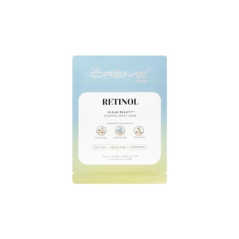 The Crème Shop RETINOL Klean Beauty Essence Sheet Mask, Retinol