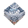 Houlife 4 Pieces 100% Cotton Floral Printed Handkerchief Elegant Hankies