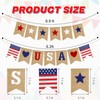 2 PCS USA Burlap Banners, Burlap Banner for 4th of