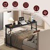 MAHANCRIS Overbed Table with Wheels, Queen Size Adjustable Rolling Desk