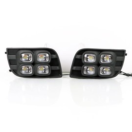 ECAHAYAKU Car Led Daytime Lights Daytime Running Lights Fog Lights Assembly for 2007-2017 Toyota Sequoia DRL with Turn Signal Light