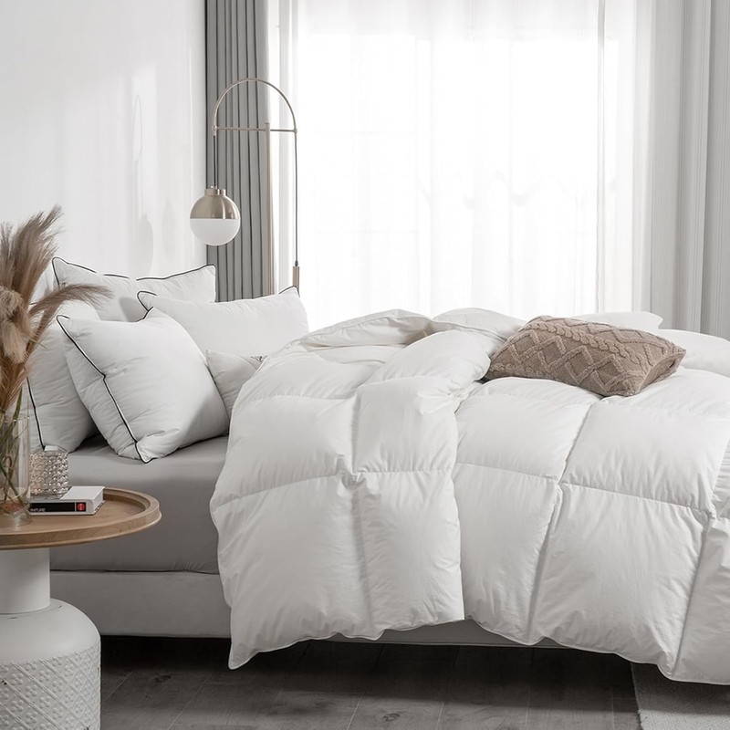 APSMILE Heavyweight Feather Down Comforter Oversized King Size - 100%
