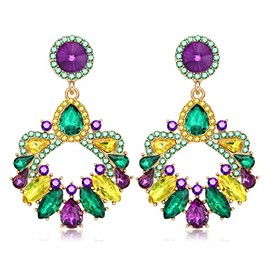 Mardi Gras Earrings Glitter Fleur De Lis Mask Drop Dangle Earrings for Women Girls Carnival Cosplay Party Jewelry Gifts, alloy