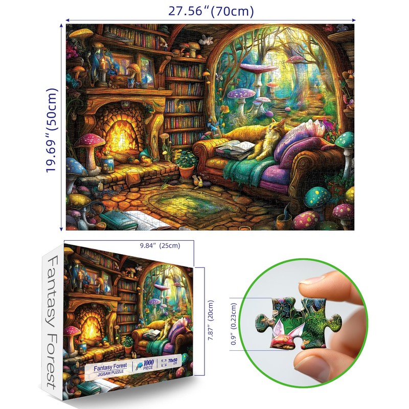 Blueforest 1000 Piece Jigsaw Puzzle for Adults, Enchanting Fantasy Forest