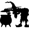Wall Decal Witch Cat Silhouette Broom Wicked Bat Pumkin Malignant