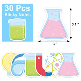 30 Pack Science Sticky Notes - 600 Sheets Science Lab Notepads for Scientist Appreciation Gifts Teacher Reward Prizes Science Week Party Favor Lab School Supplies