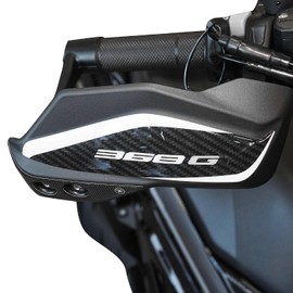 labelbike - 3D Sticker Motorcycle Hand Guards Protection and Decoration in Resin Compatible with Zontes 368 G 2025 - Colour Carbon White