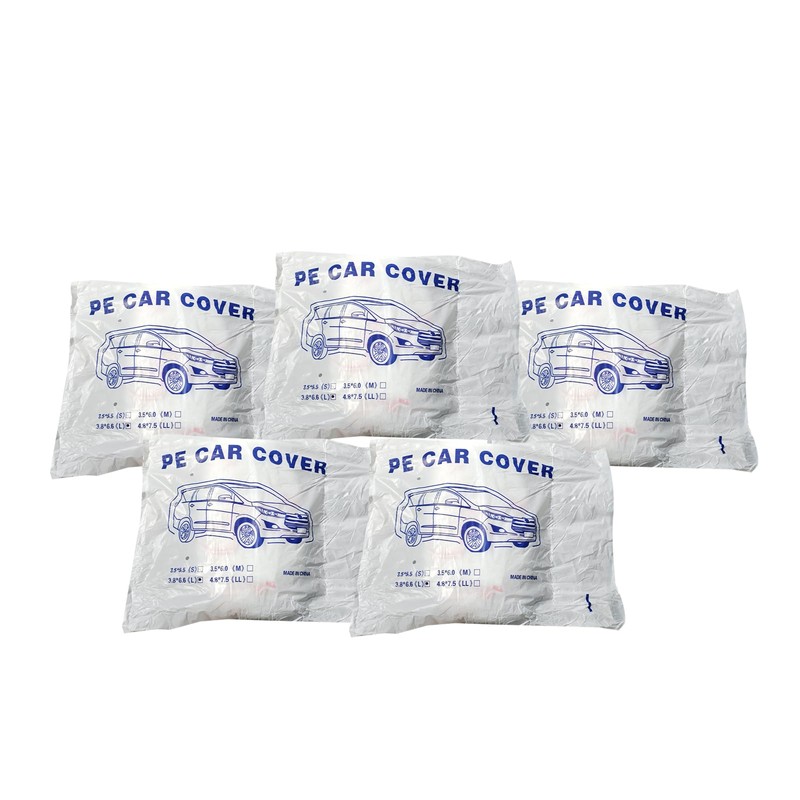 5 Packs Disposable Car Cover Clear Plastic Car Covers Universal