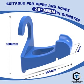 Pack of 2 pool hose brackets, swimming pool pipe bracket, for pipes from 26 mm to 38 mm, suitable for Intex pools and Bestway