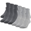 Gildan Men's Polyester Half Cushion Ankle Socks, 12-Pack, Grey, Shoe