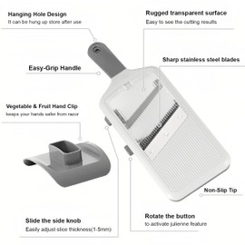 Umiciaga Handheld Mandoline Slicer, Adjustable Slicing Thickness & Julienne Sizer, Mandoline Vegetable Slicer,Onion/Potato/Tomato Salad Food Slicer with Hand Guard, Kitchen Helper for Home Chefs.