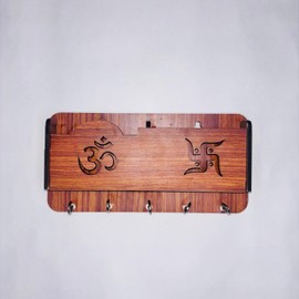 HAD Marketing Solutions Private Limited II Key Holder for Home Decor Items | Stylish Key Hanger Wall Mounted | Handicraft Key Chain Stand for Office Decoration. (Om and Sathiya)
