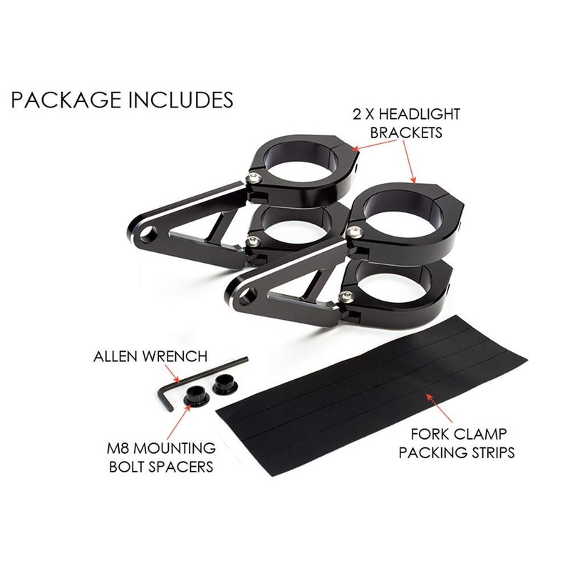 Alchemy Parts Motorcycle Headlight Holder with Short Arms for Custom