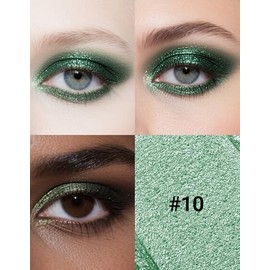 Erinde Lápiz De Sombra De Ojos de dos Puntas en Verde Brillante, Resistente al Agua y Larga Duración, Sombra De Ojos en Crema Con Acabado Metálico, Al