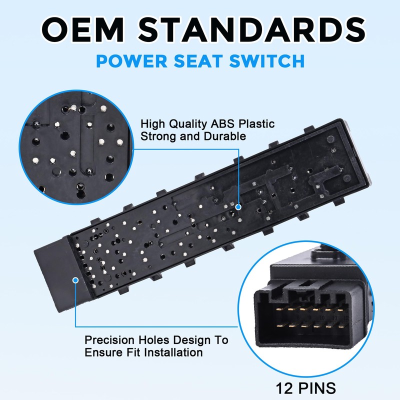 Power Seat Switch Passenger Side Adjustment Compatible with Ford 2006-2019,