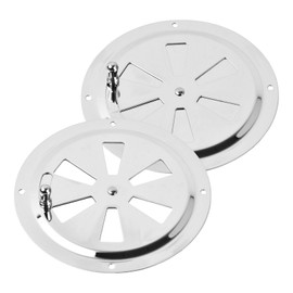 Pack of 2 Circular Ventilation Cover, Gill Plate Ventilation Rosette, Stainless Steel Round Ventilation Rosette, for Adjusting BBQ Smoker, Grill Vents, Stove Airflow