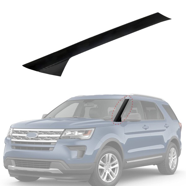 CARMOCAR Outer Windshield Pillar Trim Panel Molding Front Left (Driver Side) Replacement for 2011-2019 Ford Explorer 4 Door Utility Replaces BB5Z7803136AA BB5Z-7803145-AA BB5Z-7803137-AB 1 Pack