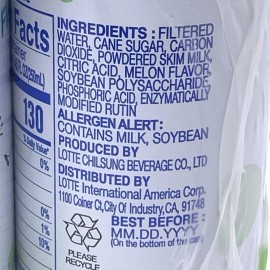 Lotte Milkis Melon Flavored Soft Drink 8.45ozx6cans