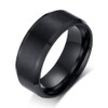 SWOPAN Men's Basic Brushed Matte Ring 8MM Black Gun Plated
