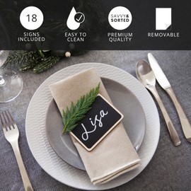 Mini Chalkboard Signs for Food, 18 Pack Framed Small Chalk Boards with Stand Including 3 White Chalk Sticks, Food Party Label Tags, Wedding Buffet Cheese Candy Table Supplies