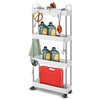 Auto Dynasty 4 Tier Slim Rolling Cart with Handle, Multifunction