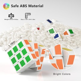 MisFun Pack of 10 Mini Rubik's Cubes, 2.9 x 2.9 cm Magic Cube, Original Rubik's Cube, 3 x 3, Mini Cube Se, Magic Cube Toy, for Christmas Travel Games, Advent Gift