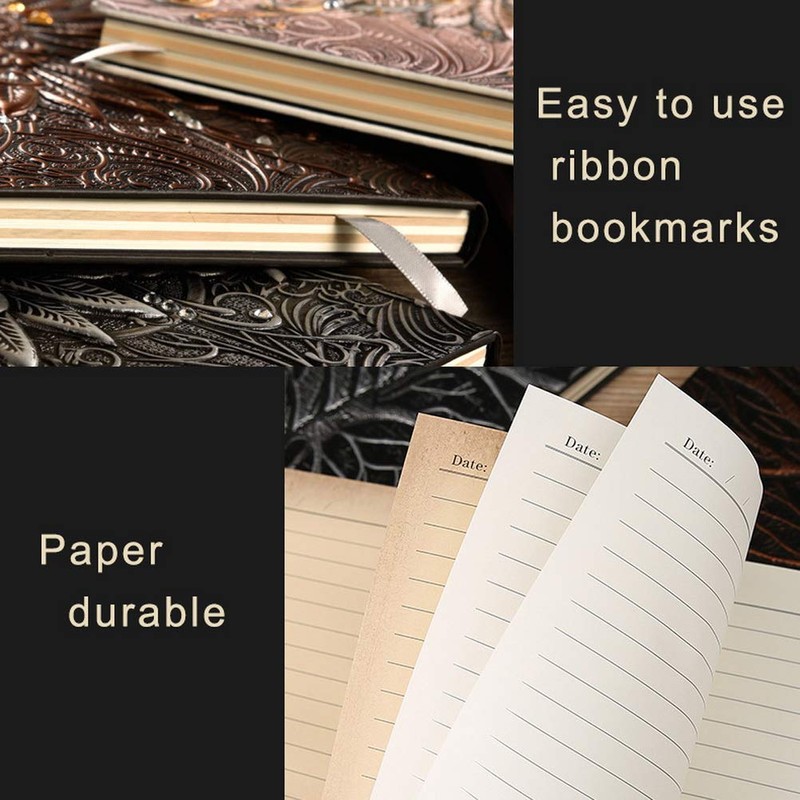 200 Pages A5 Vintage Leather Notebook, 3D Embossed Phoenix Notebook