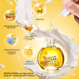 TsMADDTs Nail Buffers and Files, Nail Buffer Blocks, 2PCS Polishing Nail Buffers, Cuticle Nippers, Cuticle Pusher and Cuticle Oil