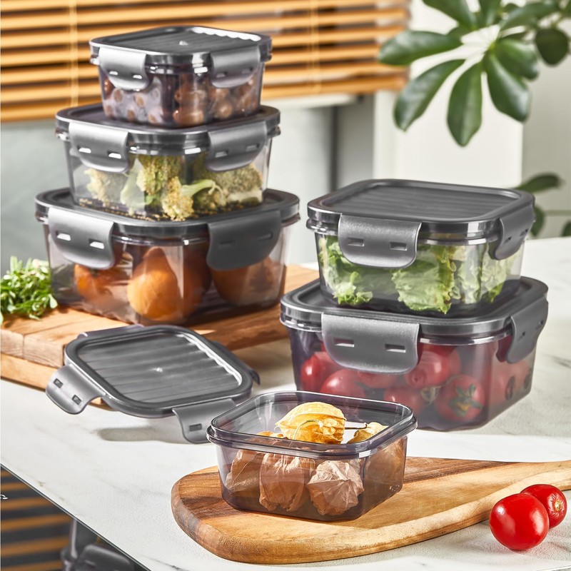 cev home essentials 12-Piece Food Storage Container Set – Airtight,