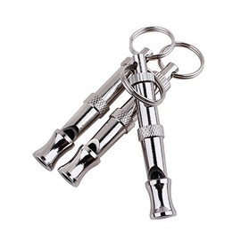F-P 2pc Silver Whistle for Bird/Pigeon Parrot Pet Training Feeding Helper Frequency Adjust (Silver)