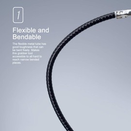 EKDJKK - Agarrador de fontanería, agarrador de fregadero, herramienta flexible con 4 garras, herramienta de alcance de recogida de manguera flexible para recoger basura, fregadero del hogar, desagües,