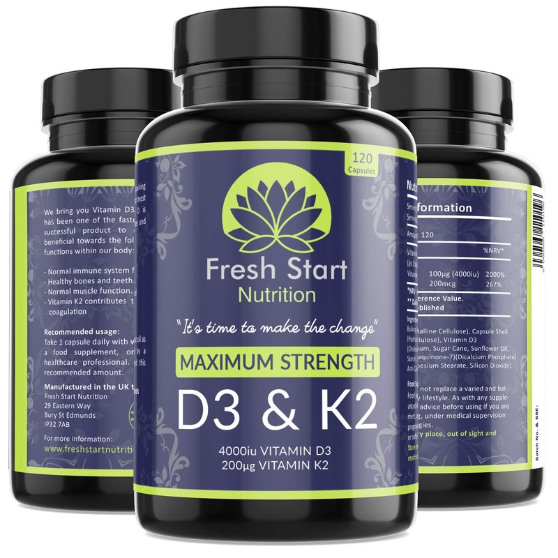Vitamin D3 4000 IU and Vitamin K2 200µg MK7 -