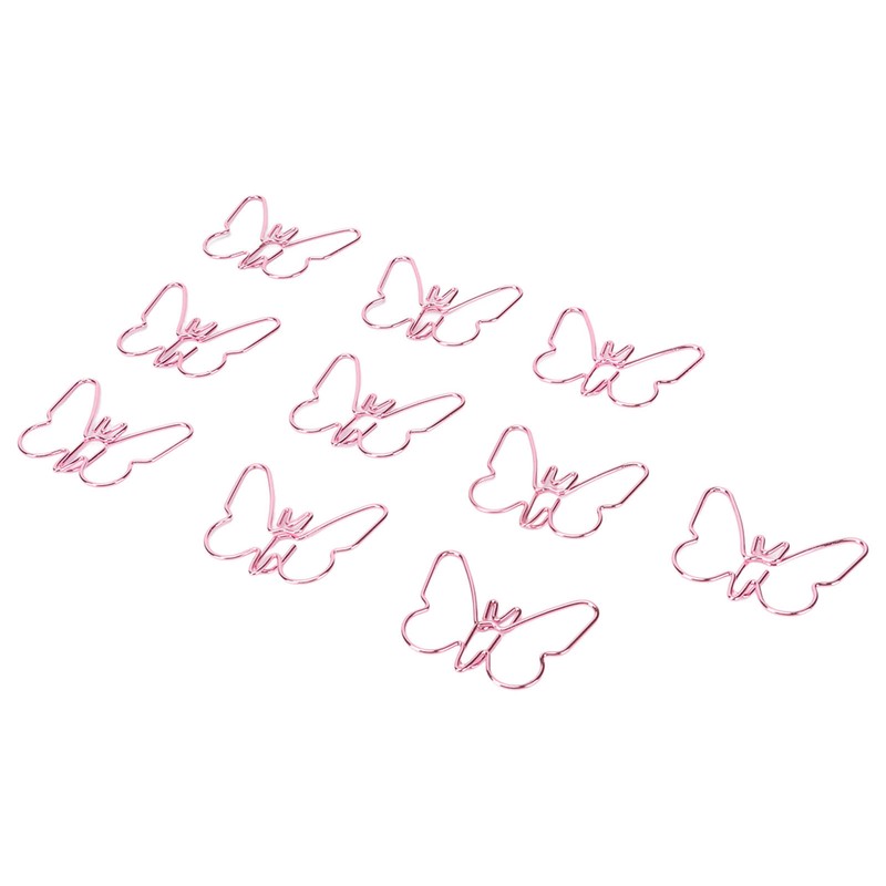 100 Pcs Shaped Paper Clips Pink Butterflies Shape Metal Cute