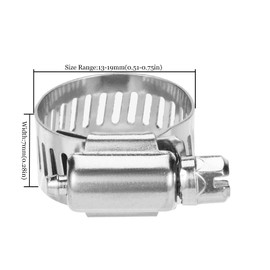 20 Pcs Stainless Steel Hose Clamp Adjustable 13-19mm (1/2"-3/4") Worm Gear Hose Clamp Metal Fuel Pipe Clamp Tube Clamps Hoop for Home Tools Throat Reed Pipe Water Pipe Clamps Gas Hose Clamps Clips