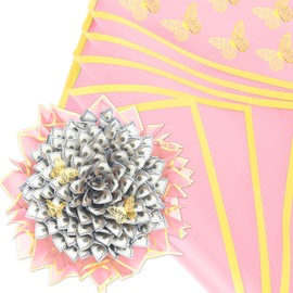 JarThenaAMCS JarThenaAMCS 125 Pcs Graduation Money Bouquet Kit DIY Bouquets Filled with Folded Bills Gifts for Her College Middle High School Grad Party Supplies, Pink