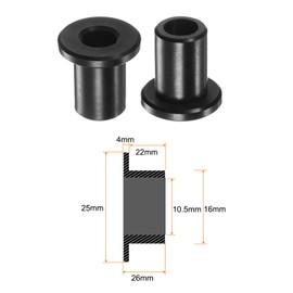 QUARKZMAN Flanged Sleeve Bearing 10.5 mm Bore 16 mm AD 26 mm Length Nylon Bushings for Shaft Black Pack of 4