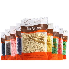 Cera Española Perlas Rosas Lavanda Áloe Depilación Sin Tiras 1 Pieza - cera sin dolor, granos de cera dura unisex para la depilación de todo el cuerpo (Crema)