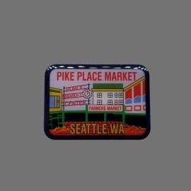 Unbranded Pike Place Market Seattle WA Epoxy Coated Metal Souvenir Hat Pin Lapel Pin