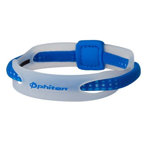 Phiten Hybrid Titanium Bracelet, Clear/Blue, 6.75-Inch